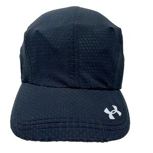 Under Armour Panel Hat Cap Womens Strap Back Black Performance Run Running Hike